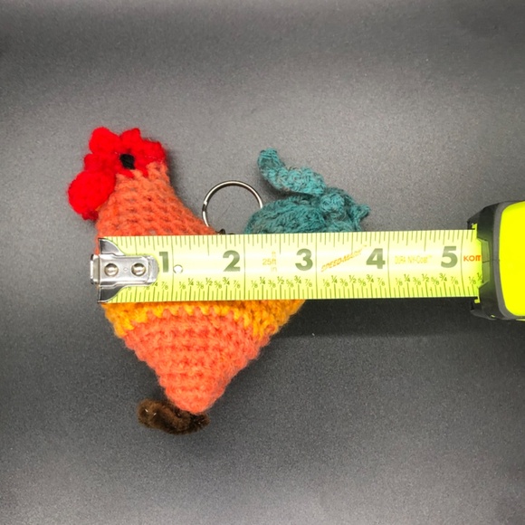 Handmade Crochet Rooster Keychain, Charm, Bag Accessories, Desk Pets 🐓 - Picture 11 of 14